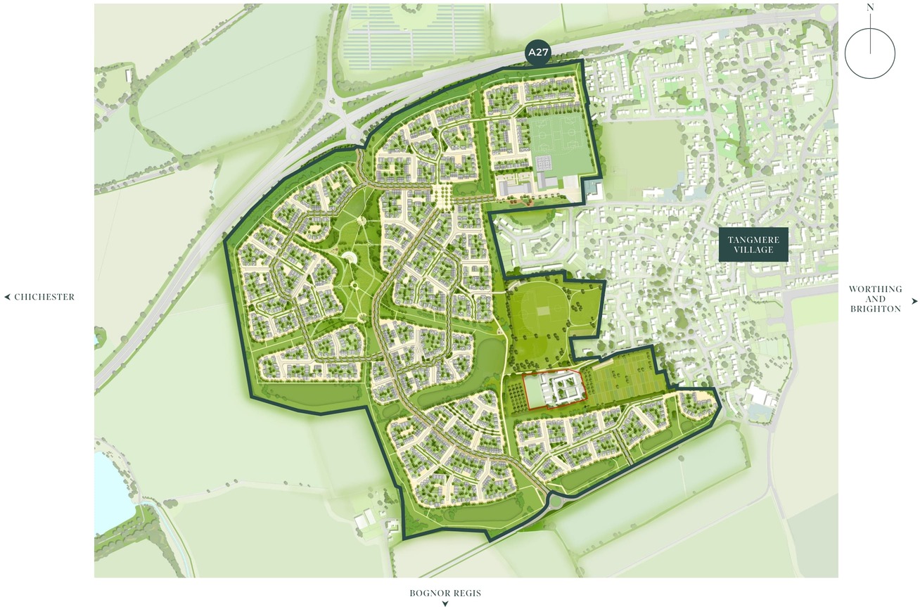 Illustrative map showing the Three Spires development